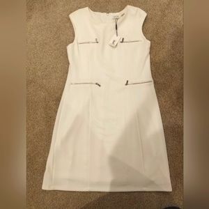 Calvin Klein CK white dress with zips